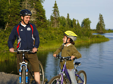 Pratique du vélo au parc national de la Pointe-Taillon